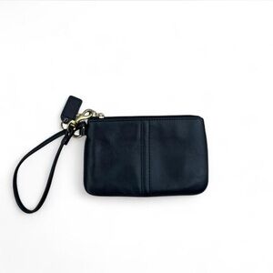 Coach Black Leather Wristlet Clutch